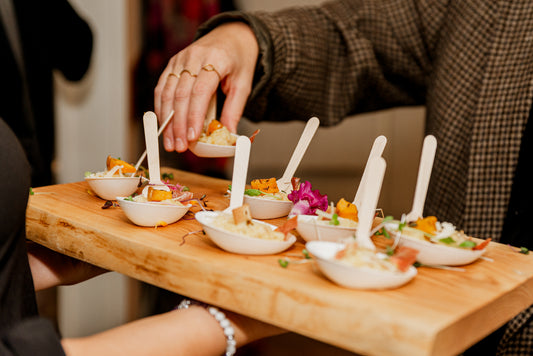 Bouchées chaudes | Risotto courge et proscuitto en verrine