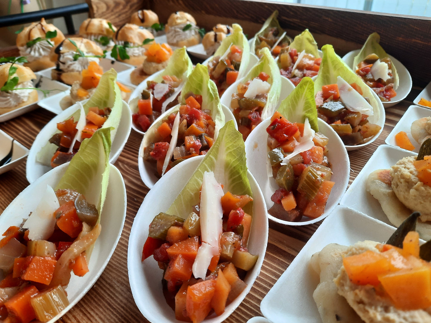 Bouchées froides | Ratatouille et tuile de parmesan