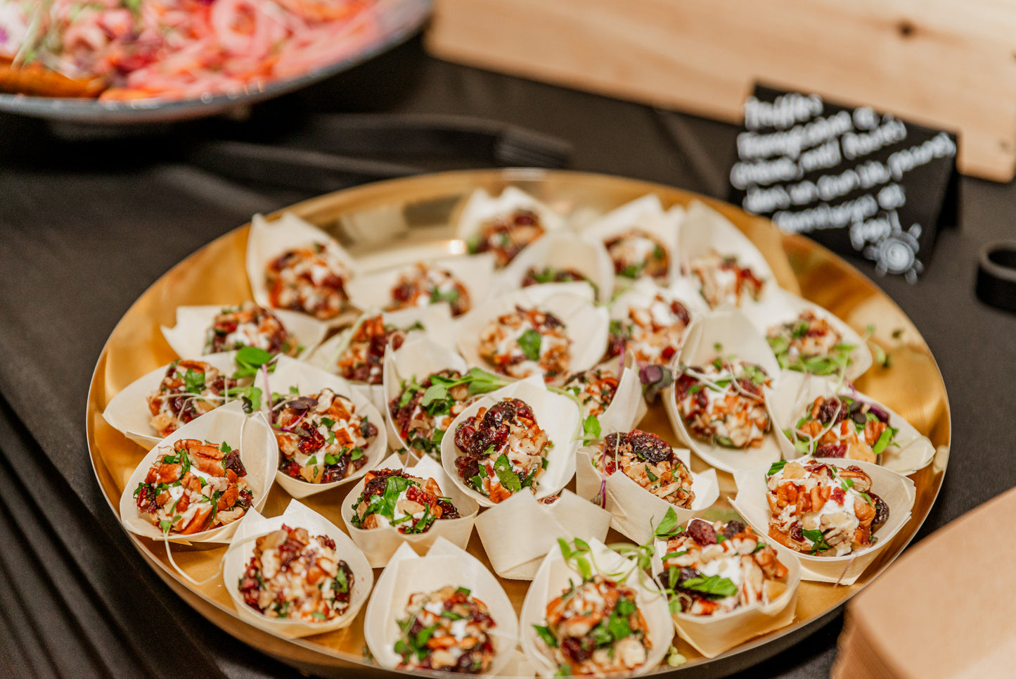 Cold Bites | Truffle with Honey Cheese Mousse, Pecans, Cranberries and Parsley