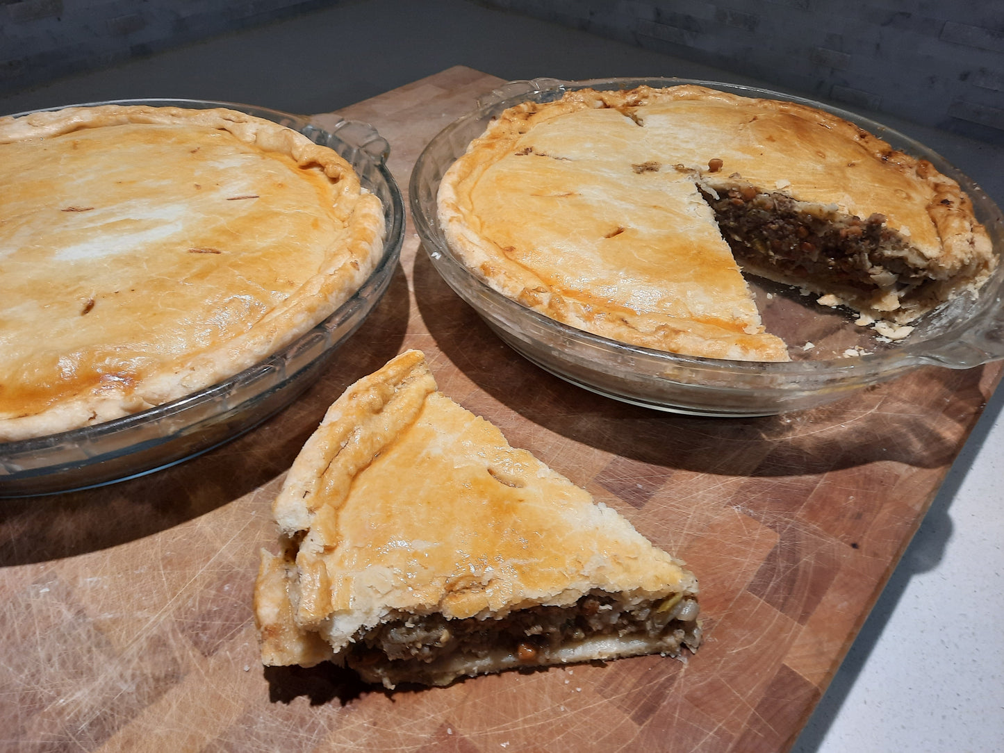 Tourtière vegan pois chiches et champignons